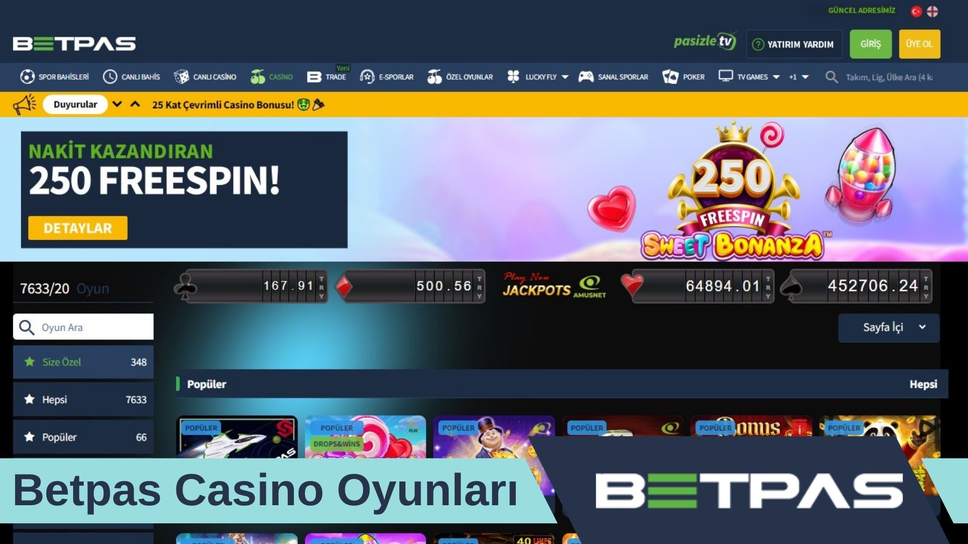 Betpas Casino Oyunları